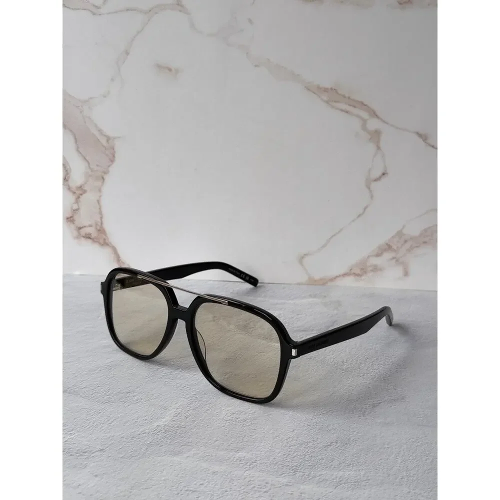 NEW Saint Laurent SL545 Black Aviator Sunglasses